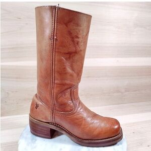 Vintage Frye Campus Boots 12 L Size 7.5 Saddle Brown